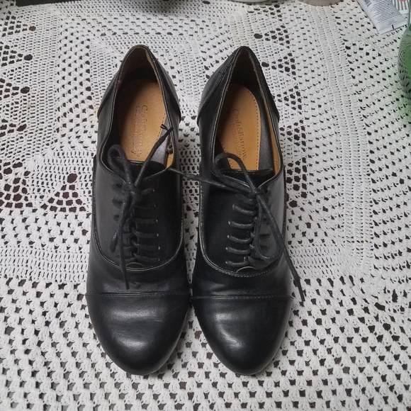 SOLD-Retro style high heeled  lace up oxfords 7M - Picture 2 of 5
